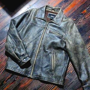 Brownish Greyish Thick Leather BKE Jacket